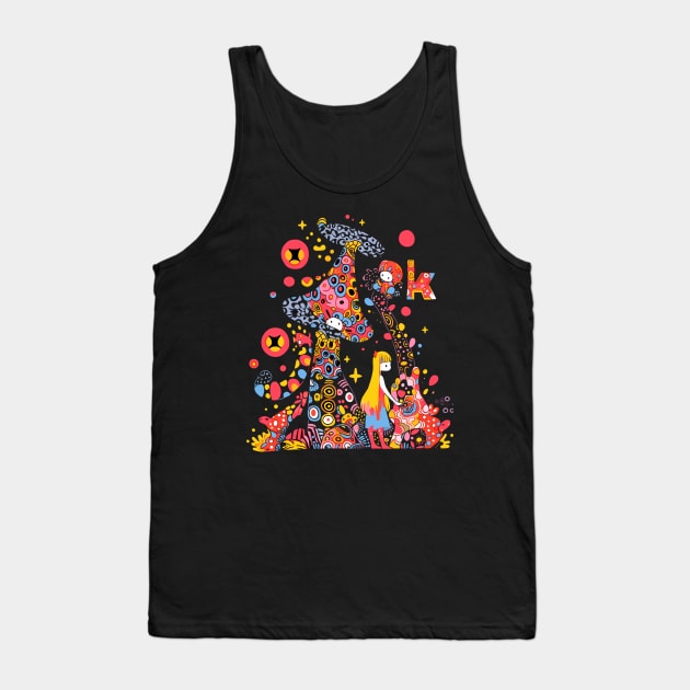 Playful Palette Parade (Black) Tank Top by KIVI